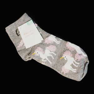 Xhilaration Gray Unicorn Print Ankle Women’s Socks